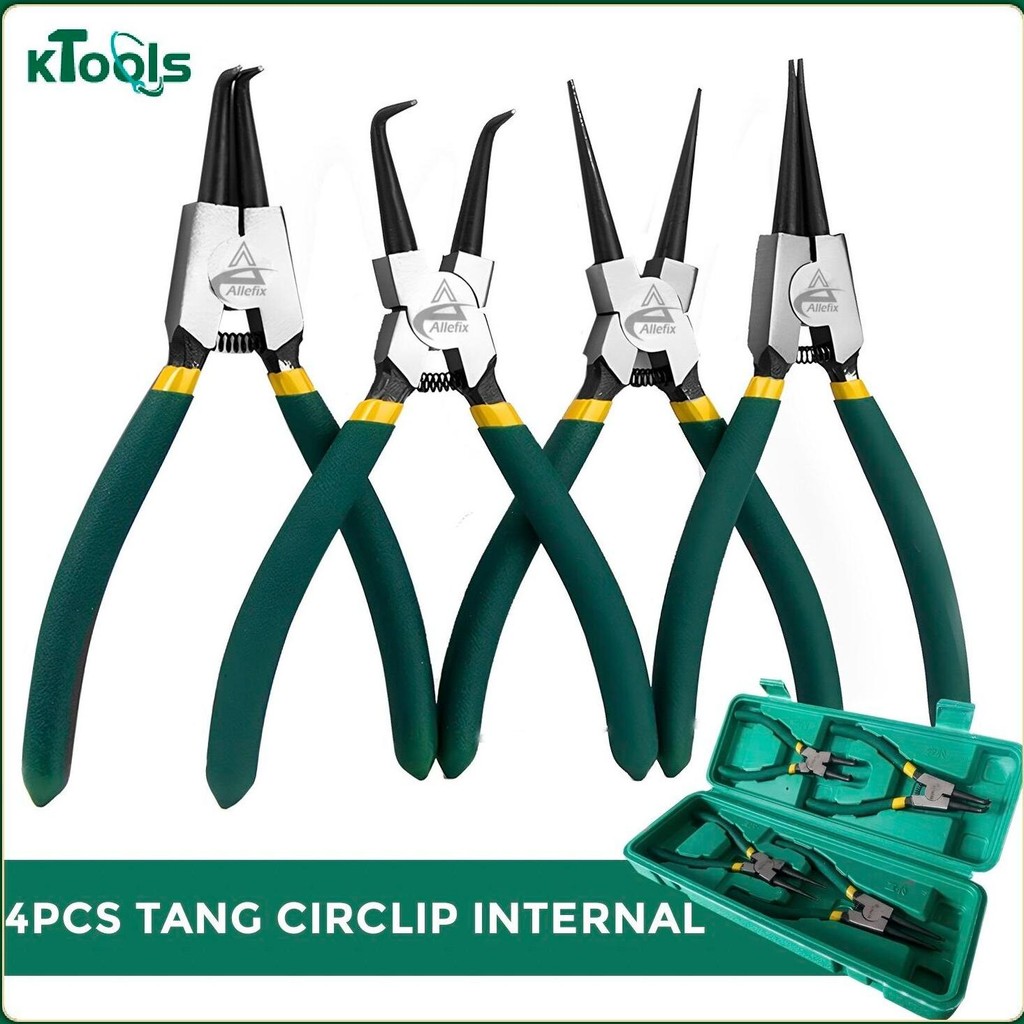 4 Pcs Set Tang Snap Ring Circlip Pliers Set Tang Circlip Bahan CRV Multifungsi Reed Tang Snap Ring A