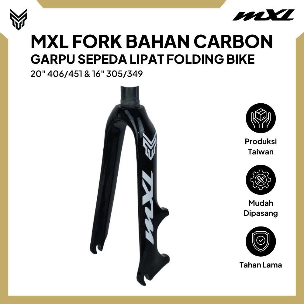 MXL Fork Bahan Carbon Garpu Sepeda Lipat Folding Bike Ukuran 20 Inch 406/451 16 inc 305/349 Bicycle