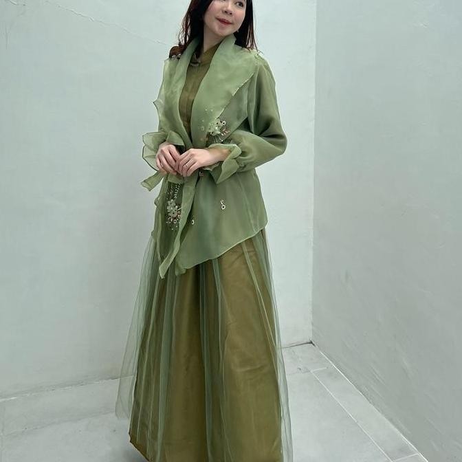 Nadine Set Dress Lebaran Mewah / Gamis Wanita Elegan / Dress Muslim Wanita Premium