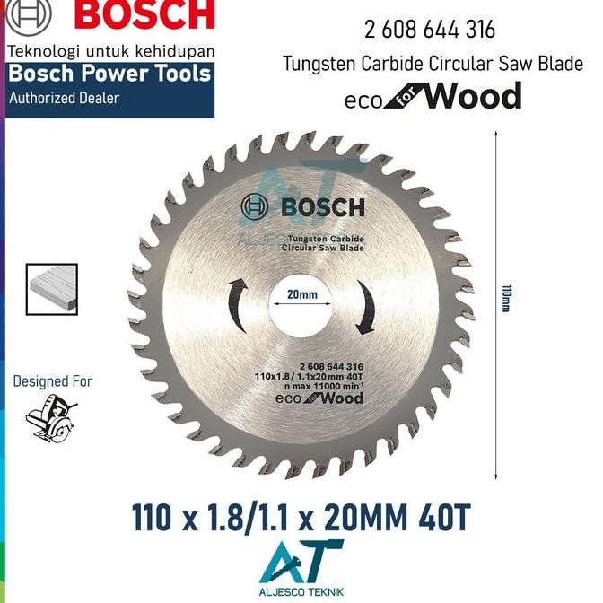 BOSCH MATA GERGAJI KAYU 4 INCH 40T ECO CIRCULAR SAW BLADE TERBAIK