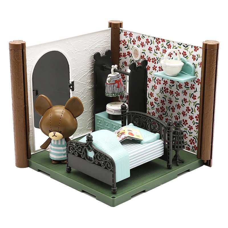 BANDAI Model Perakitan Sekolah Beruang Wanderai Hiasan Anak Perempuan Model Sambungan My House Suit