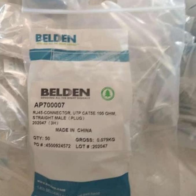 TERMURAH - konektor belden rj45 cat 5e 50 pcs belden RJ 45 belden cat 5