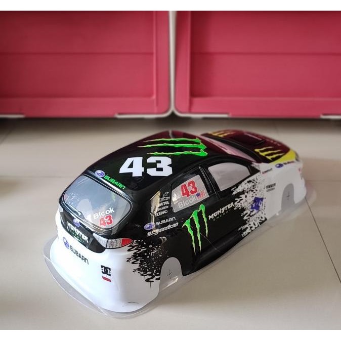 Spesial Body Rc Rally Subaru Monster Energy Skala 1/10