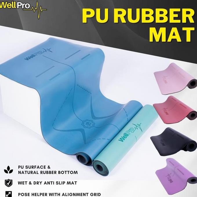 yoga mat pu rubber 5 mm. yoga mat anti slip. yoga mat premium