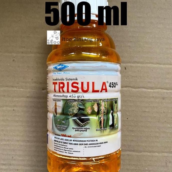 

Terlaris Insektisida Sistemik Padi Trisula Monosultap 450 Sl 500 Ml