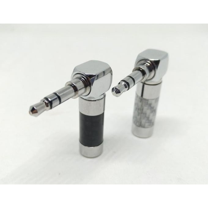 Rhodium Plated Carbon Fiber Jack 3.5mm Replment Audio L Shape