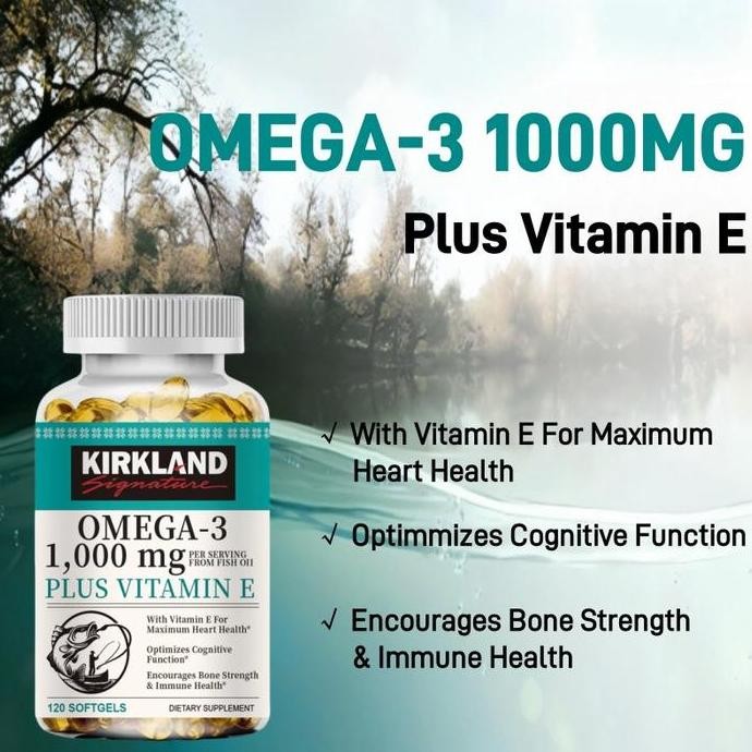 

Terlaris Suplemen Minyak Ikan Kirkland Omega 3 - 1000 Mg Per Porsi - 600 Epa & 400 Dha & Vitamin E - Mendukung Kesehatan Jantung & Otak - Rasa Lemon, Bebas Gmo - 120 Softgels