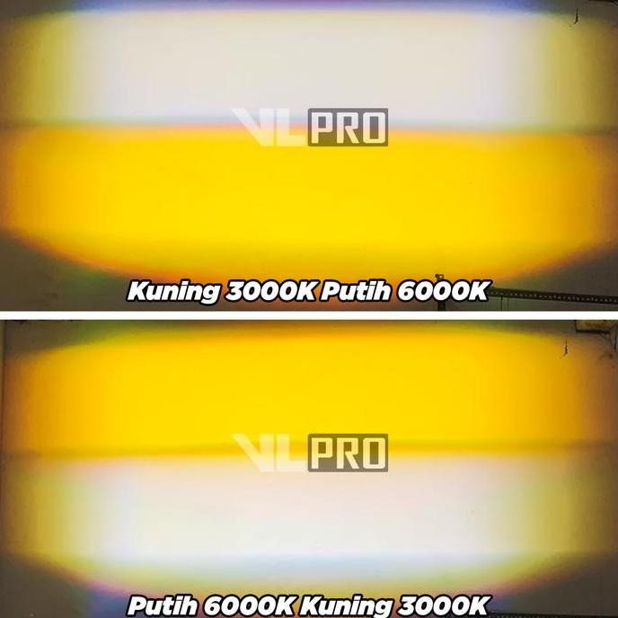 Vlpro X1 Plus Blue Lens 50W 2 Warna Bi-Led Mini Laser Lampu Tembak Putih Kuning 12V 24V Hi-Low Proji