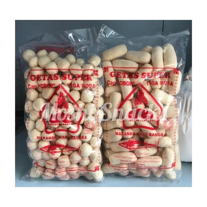 

Getas Super Cap Obor Tiga Roda Merah / Getes Ikan Tenggiri Kerupuk Asli Bangka 250gr / Kretek Pilus Krupuk Ikan