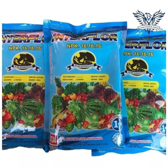 

Terlaris Pupuk Npk 161616 Kemasan Pabrik 1Kg Interflor Mutiara Tanaman