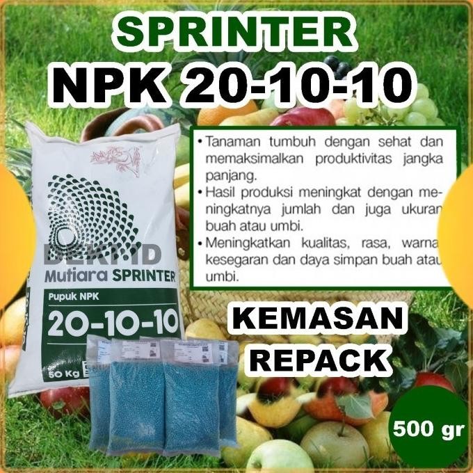 

Terlaris Npk Mutiara Sprinter 20 10 10 Pupuk Meroke Original Repack 500 Gr