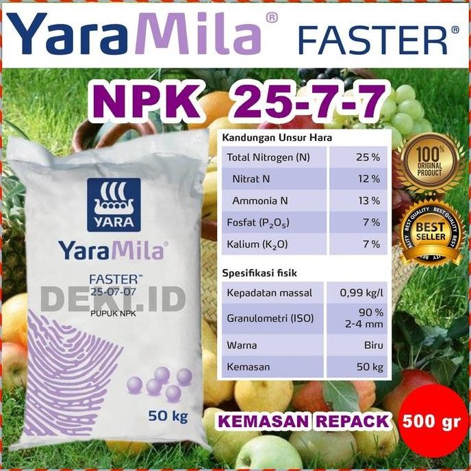 

Terlaris Pupuk Npk Yaramila Faster 25 7 7 Tanaman Kemasan Repack