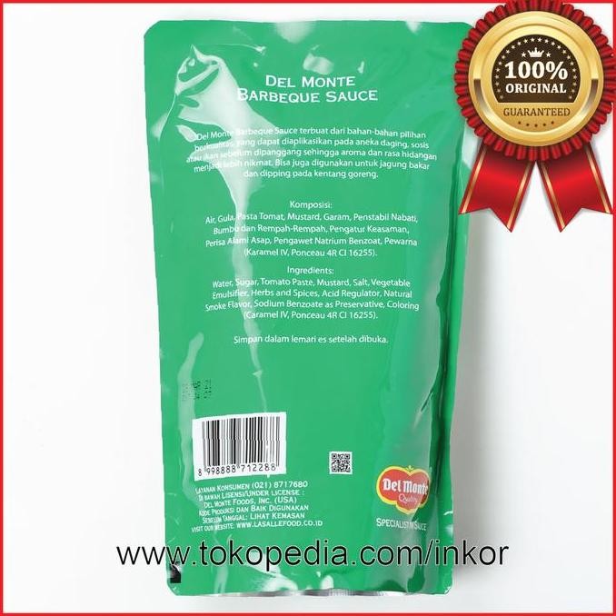 

DELMONTE SAUS BARBEQUE SAUCE POUCH 1KG