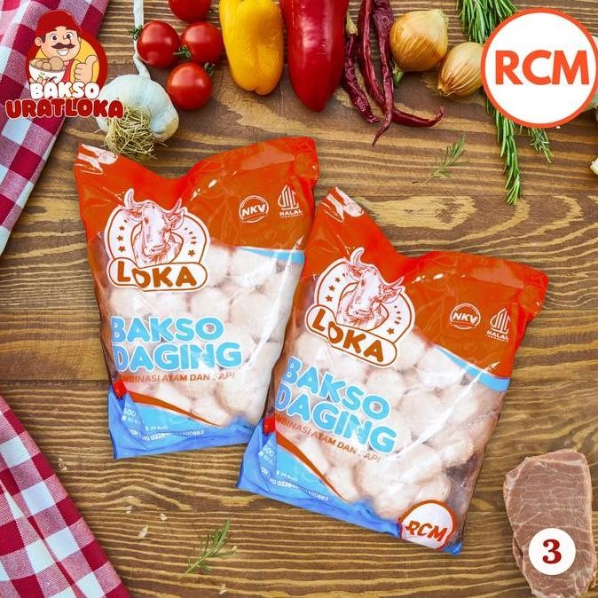 

PAKET x2 PACK RCM isi 2x50 Butir Berat 600gr Bakso Daging Kombinasi Ayam dan Sapi Ekonomis Gratis Bumbu Kuah Instan 1pc