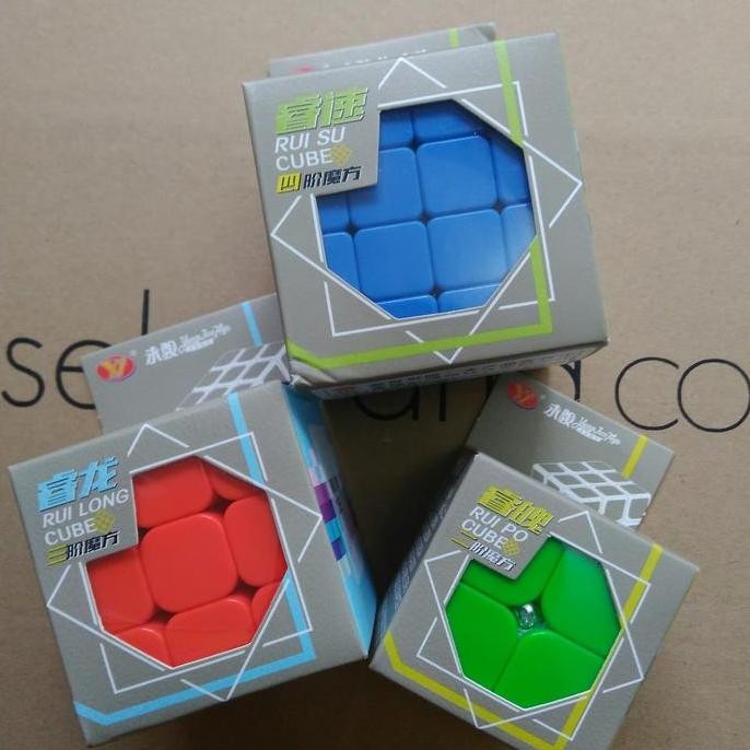 Paket Rubik YongJun Stickerless / Rubik 2x2 / Rubik 3x3 / Rubik 4x4