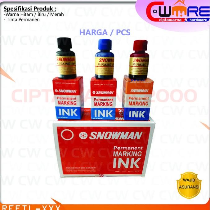 

Kualitas terbaik] Tinta Refill Refil Snowman Permanent Marker -Permanen Hitam Merah Biru
