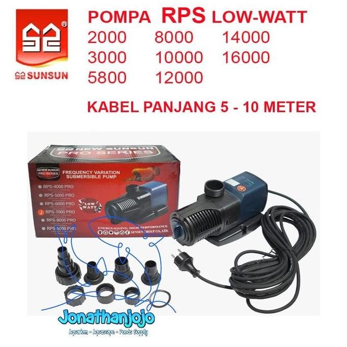 Sunsun RPS 5800 8000 10000 12000 14000 16000 Serie Pompa hemat listrik Low watt aquarium kolam Koi B