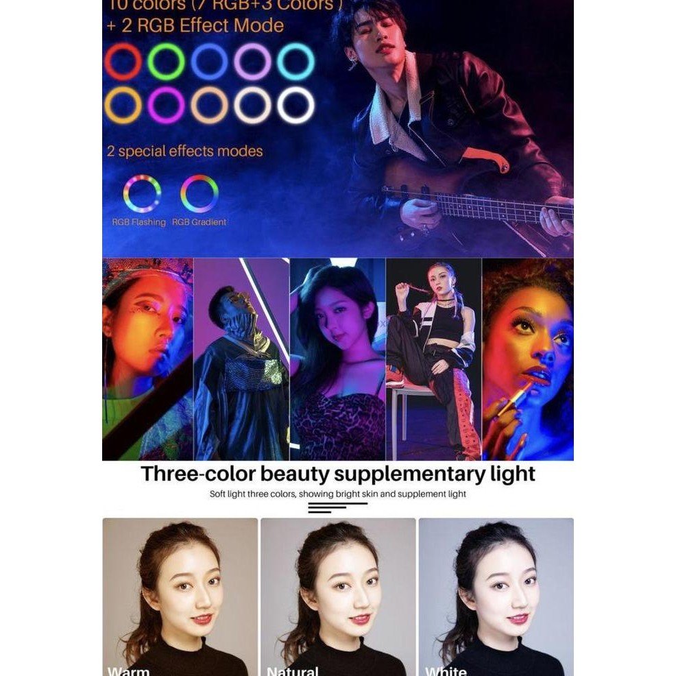 Ulanzi Vijim K9 Rgb Led Ring Light Ringlight Ringlite Stand 2424 New Stok