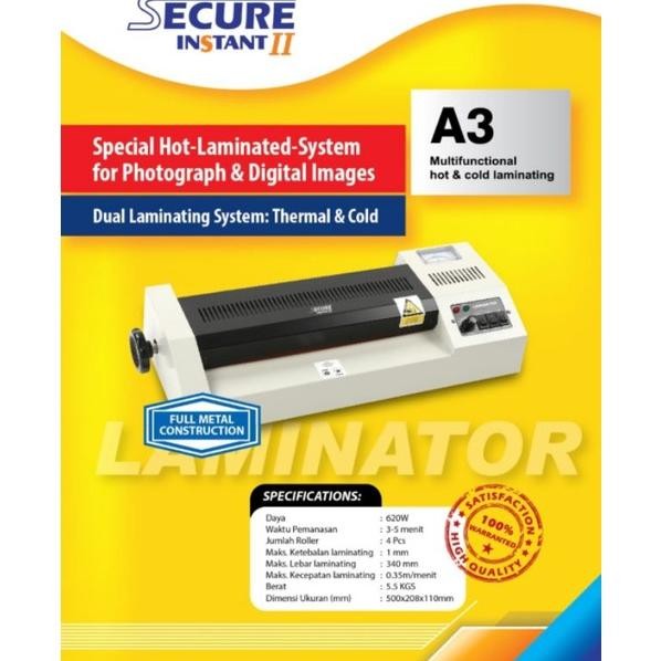 

Ah67 Ga24 Secure Instant Ii Mesin Laminating Ktp A4 F4 & A3 Alat Laminator Foto Viral