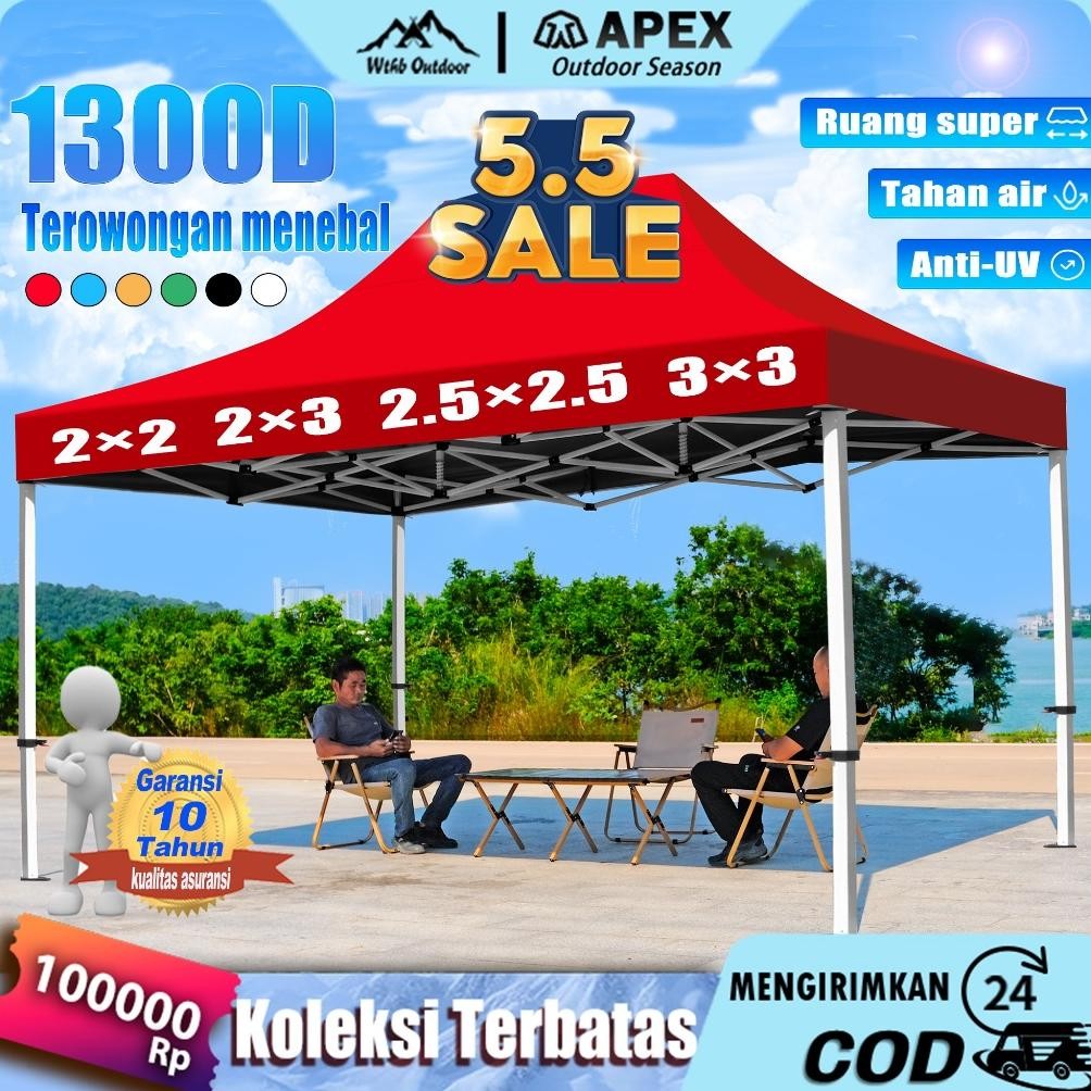 Tenda Lipat 2X2 Tenda Jualan 3X3 1300D Outdoor Tenda Portable Waterproof Tenda Bazar Murah