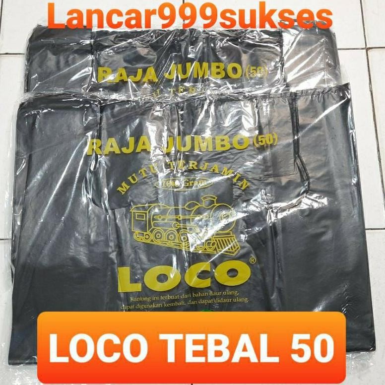 IK Plastik loco tebal 50 hd pe kantong plastik hitam loco 50 jumbo kantong kresek loco 50 jumbo