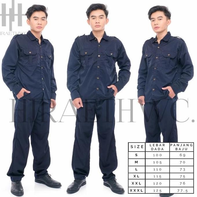 Seragam Safari Navy/Seragam Sopir/Seragam Paspampres Model New Stok