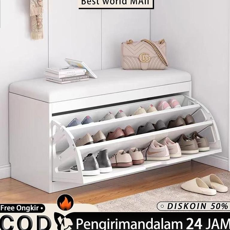 Rak Sepatu Kayu Lemari Sepatu Tertutup Lemari Sepatu Minimalis Rak Sepatu Sofa Lemari Sepatu Kayu Mi