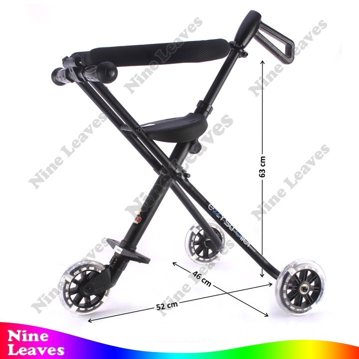 Mainan Anak Stroller Anak Roda 3 Nyala Hitam Ezzy Stroller