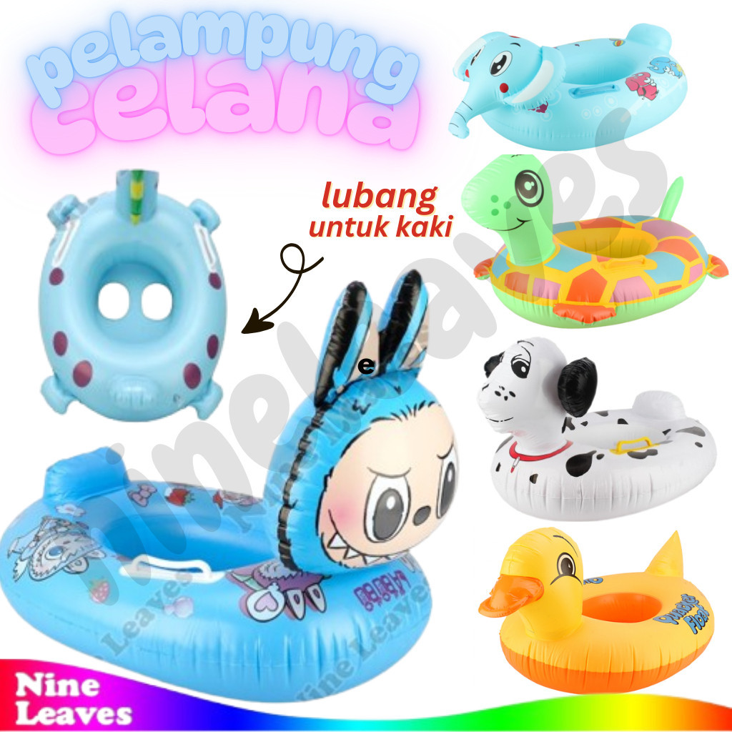 Pelampung Anak Celana Ban Renang Swim Boat Bebek Labubu Hello Kitty Kura-Kura Doraemon Tayo Jerapah 