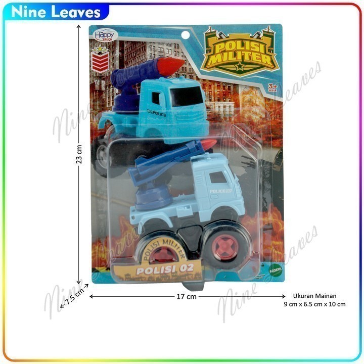 Mainan Anak Monster Trucks Mirip Monster Jam Kendaraan Polisi Militer Big Foot F/C Trux Polisi Milit