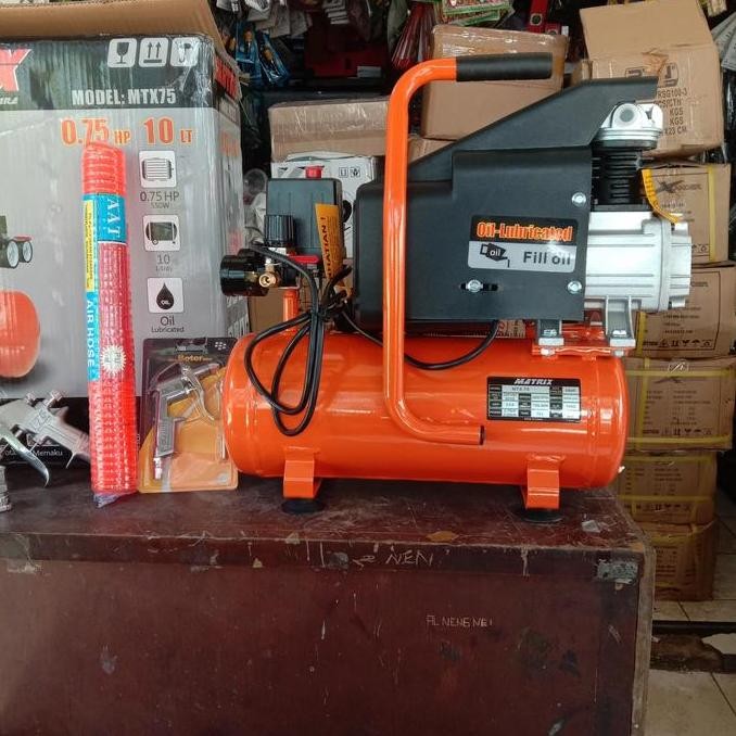 Mesin Kompresor Angin Listrik Pompa Angin Matrix 0.75HP
