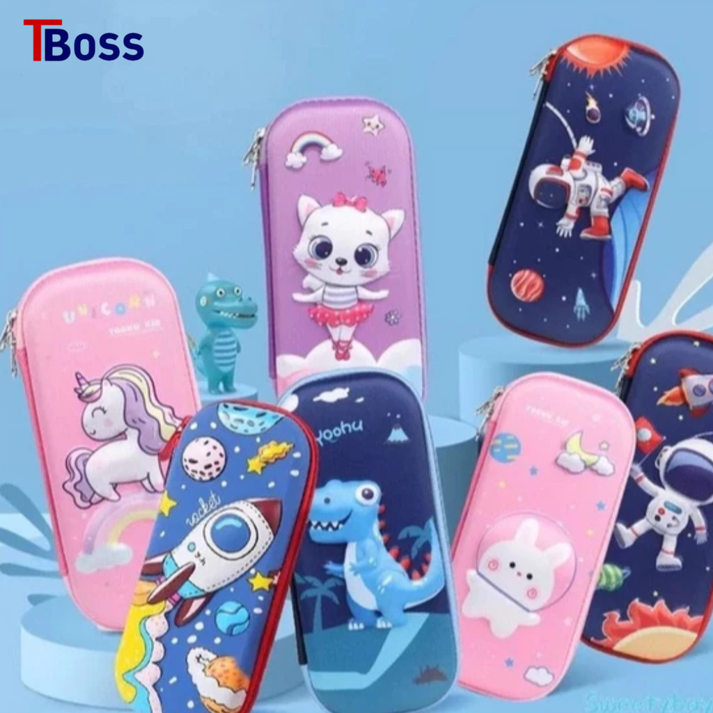 

TBOSS Tempat Pensil Karakter 3D EVA Waterproof Kotak Pensil Pulpen Anak Laki-Laki Perempuan Alat Tulis Sekolah
