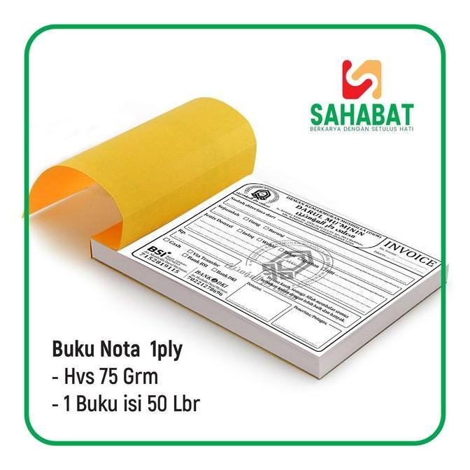

produk baru!! cetak nota 1 rim tanpa rangkap ( custom invoice bon ) 1rim