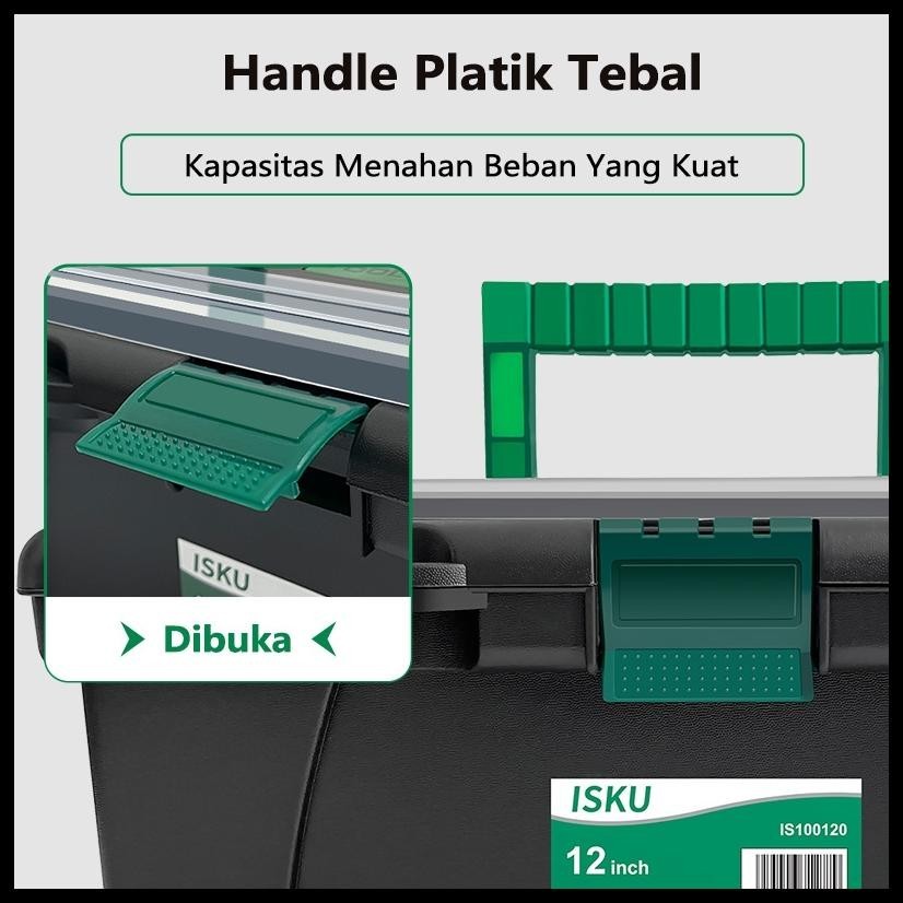 ISKU TOOL BOX BESAR 12 INCH BAHAN PP KOTAK ALAT KOTAK ALAT TAHAN LAMA / KOTAK ALAT 12 INCH / KOTAK A
