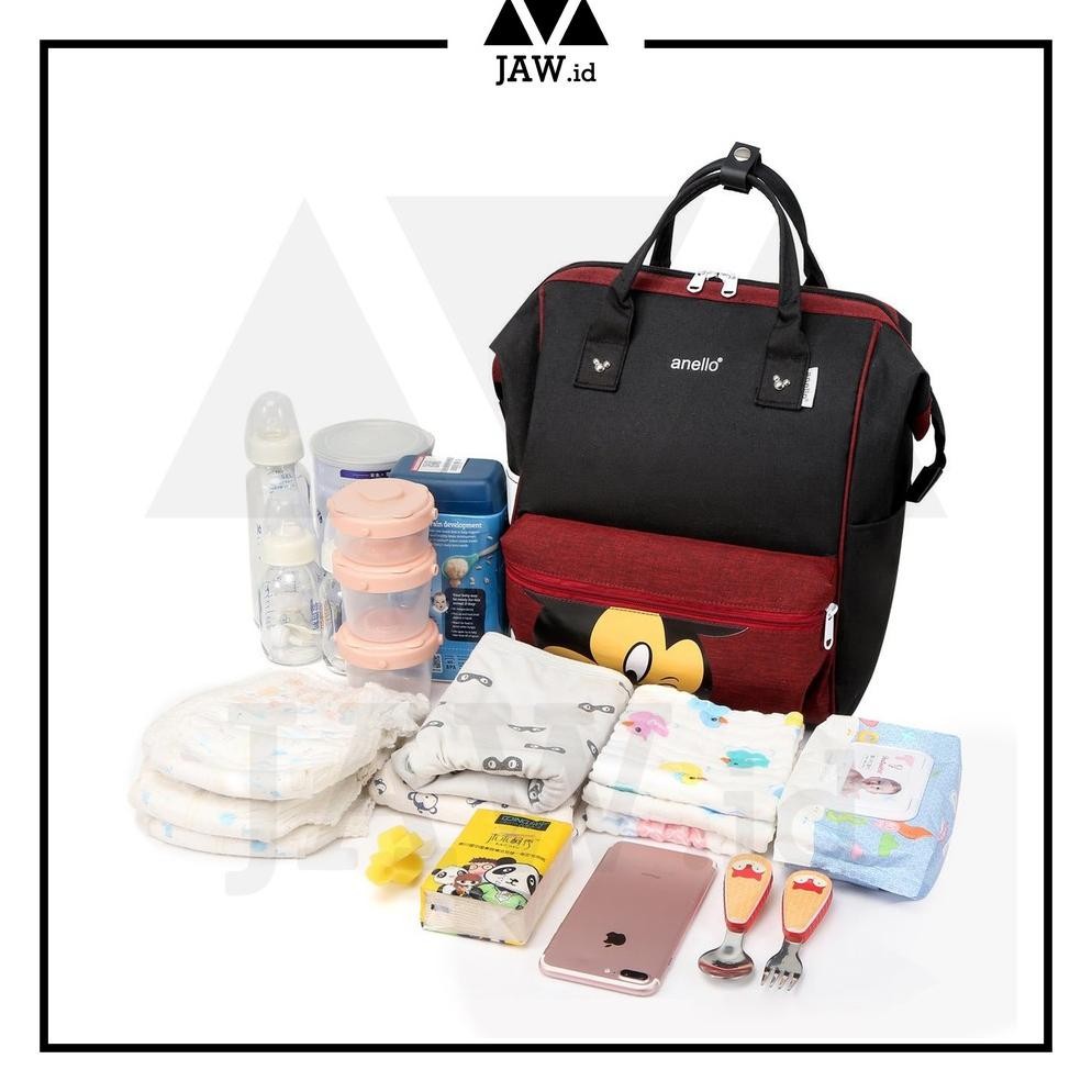 ORIGINAL JAW Tas Bayi Anello Diaper Bag / Tas Anello Mickey / Ransel Anello Ox04