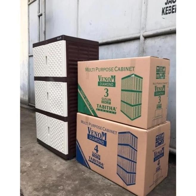 TABITHA Lemari Plastik Tabitha Polos 3 dan 4 Susun Jumbo