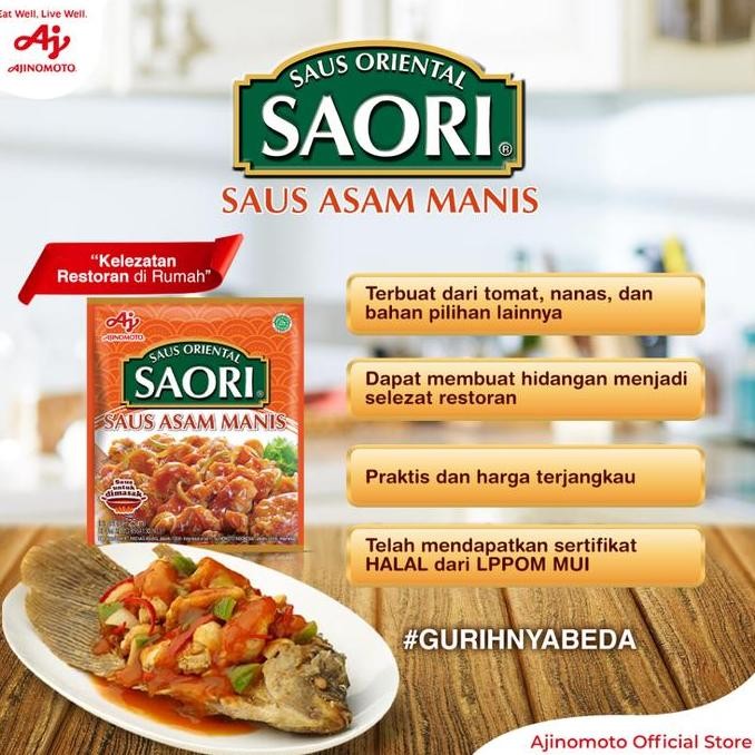 

Diskon! Saori Saus Asam Manis Oriental Sachet 25 Ml (20 Pcs)