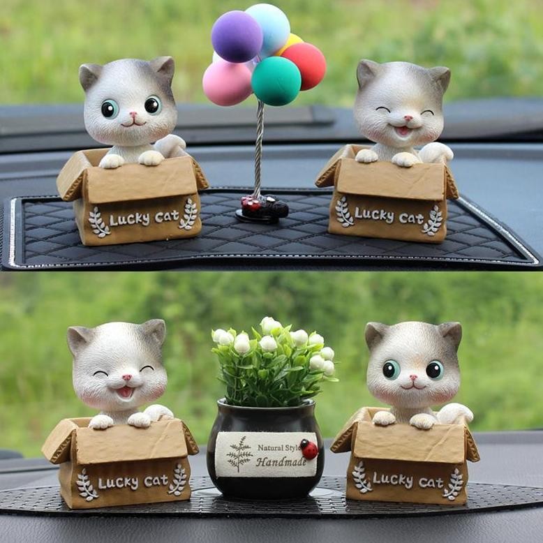 Ready Kucing Lucu Bobble Head Hiasan Pajangan Dashboard Dasbor Mobil Pajangan Dashboard Mobil Mainan