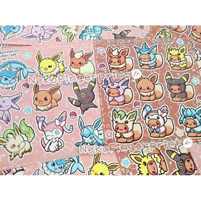 

ready Eevee kiss-cut Sticker Set