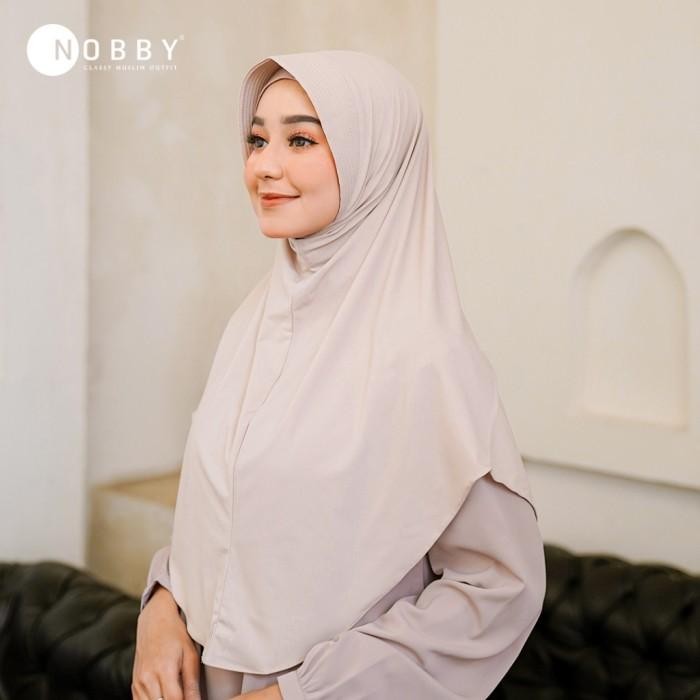Nobby - Qisty Bergo Hijab Instant Bahan Jersey Model Pet Bagian Depan