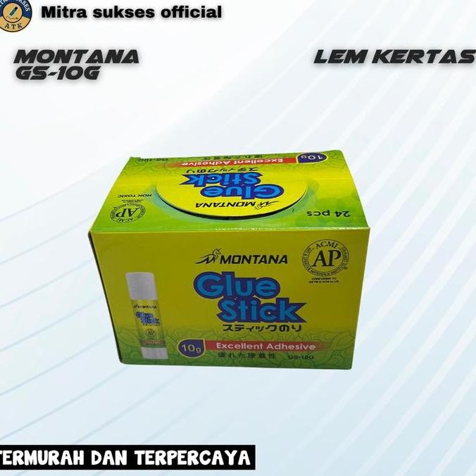 

ready (1 Pack) Glue Stick MONTANA 10g (Lem Kertas) TERMURAH Plastik Perekat