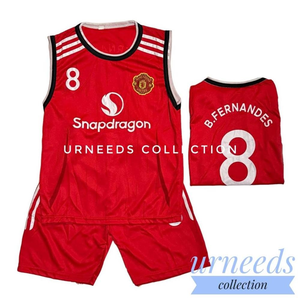 Ready Setelan Baju Jersey Singlet Sepak Bola  Terbaru Set Anak Merah
