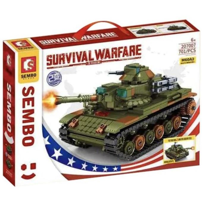 Sembo Block Survival Warfare 2in1 Tank 207007 M60A4 to M46 Brick