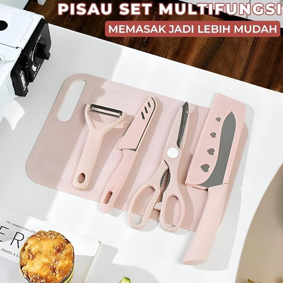 Pisau Dapur Isi 5Pcs Viral Pisau Set 5 Pcs Black J13 Pisau Set 5 In 1 Pisau Tajam Pisau Multifungsi