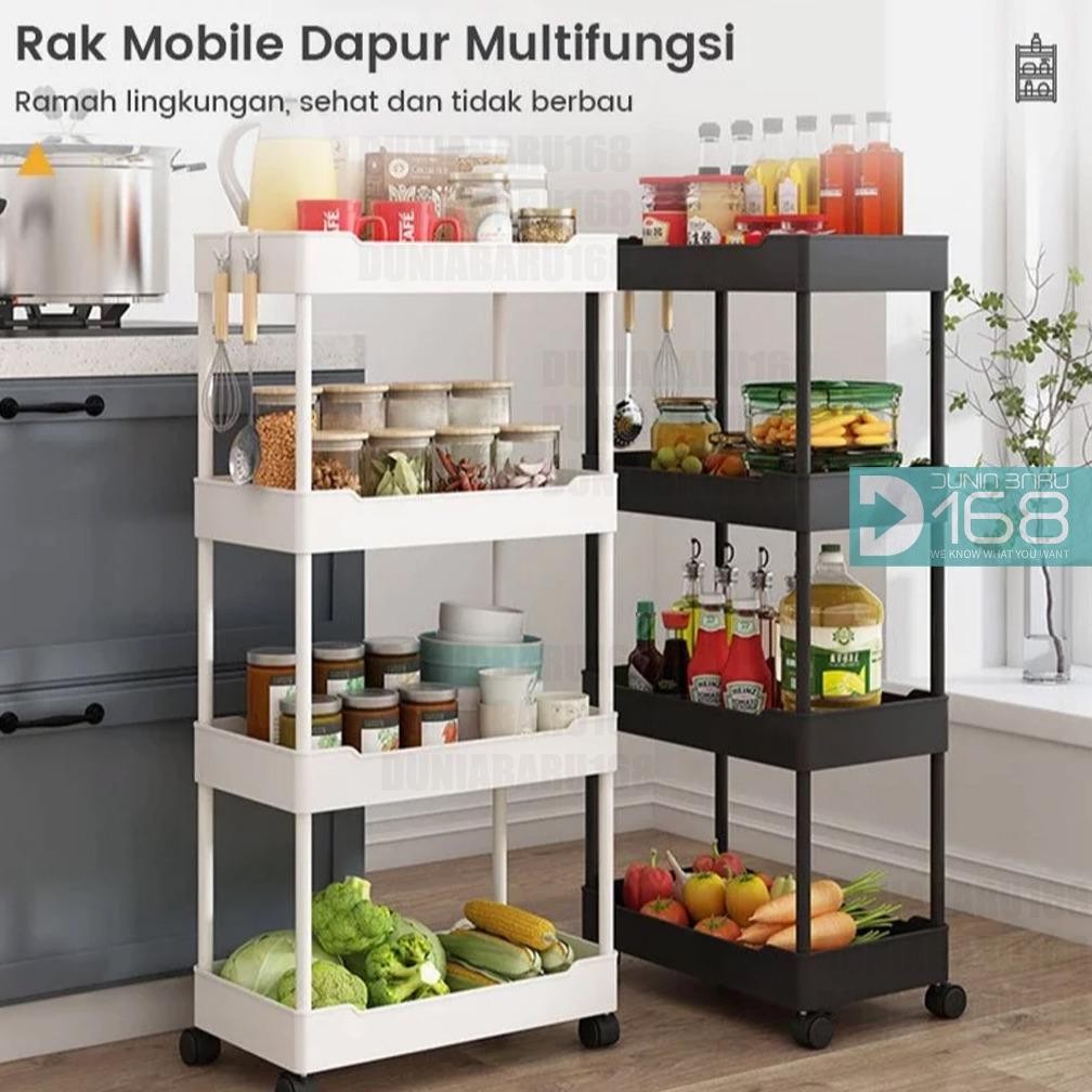 Rak Dapur Multifungsi / Rak Yeye 4 Susun / Rak Dapur 4 Susun / Rak Troli 4 Susun / Rak Roda Multifun