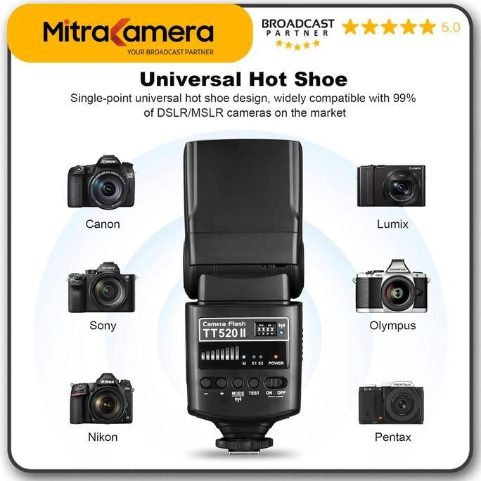 Murah Godox TT520 II + Wireless Trigger (Universal SpeedliteFlash) Non COD