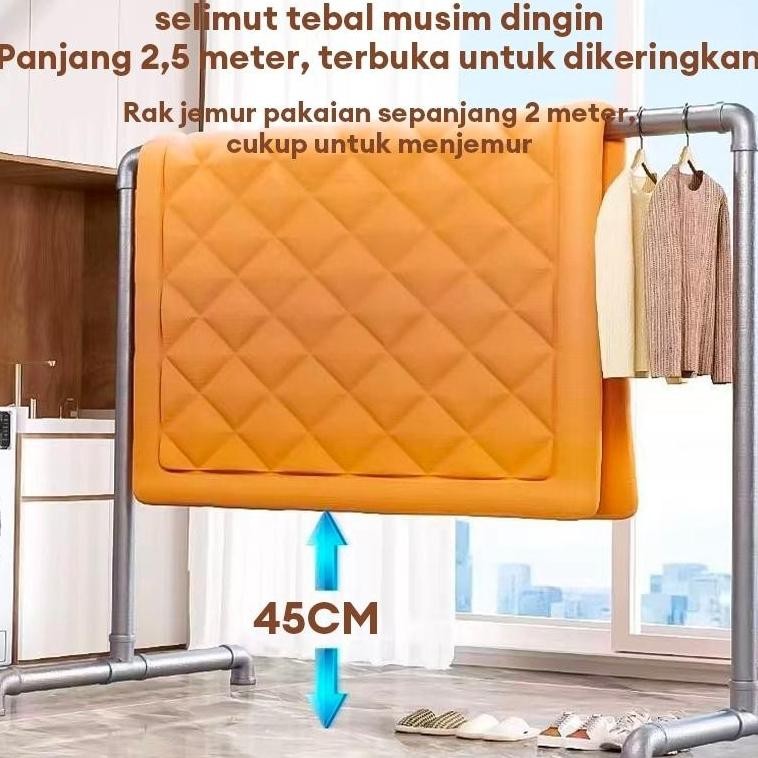 Jemuran Baju Besi Stainless 200CM Jemuran Baju Outdoor Jemuran Gantungan Baju Besi Panjang