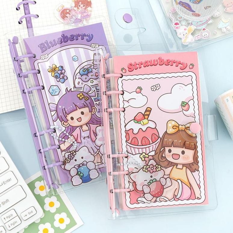 

Binder A6 Notebook Sanrio Jurnal Kit Kartun Buku Catatan Isi Ulang Loose Leaf Murah