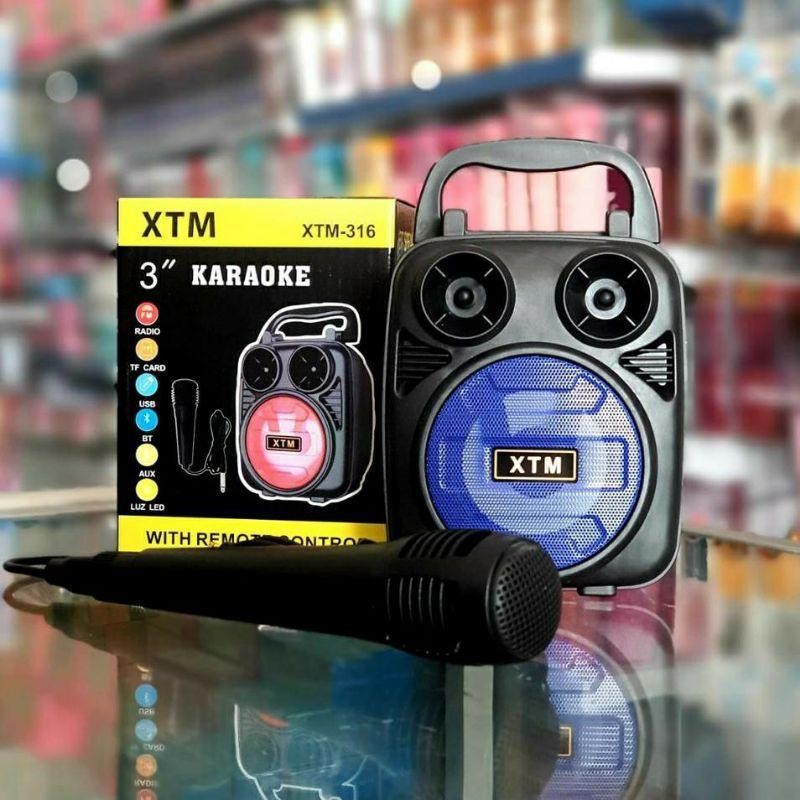 Xtm 316 Speaker Bluetooth Speaker Mic Karaoke Wireless Portable Music Karaoke Xtm-316