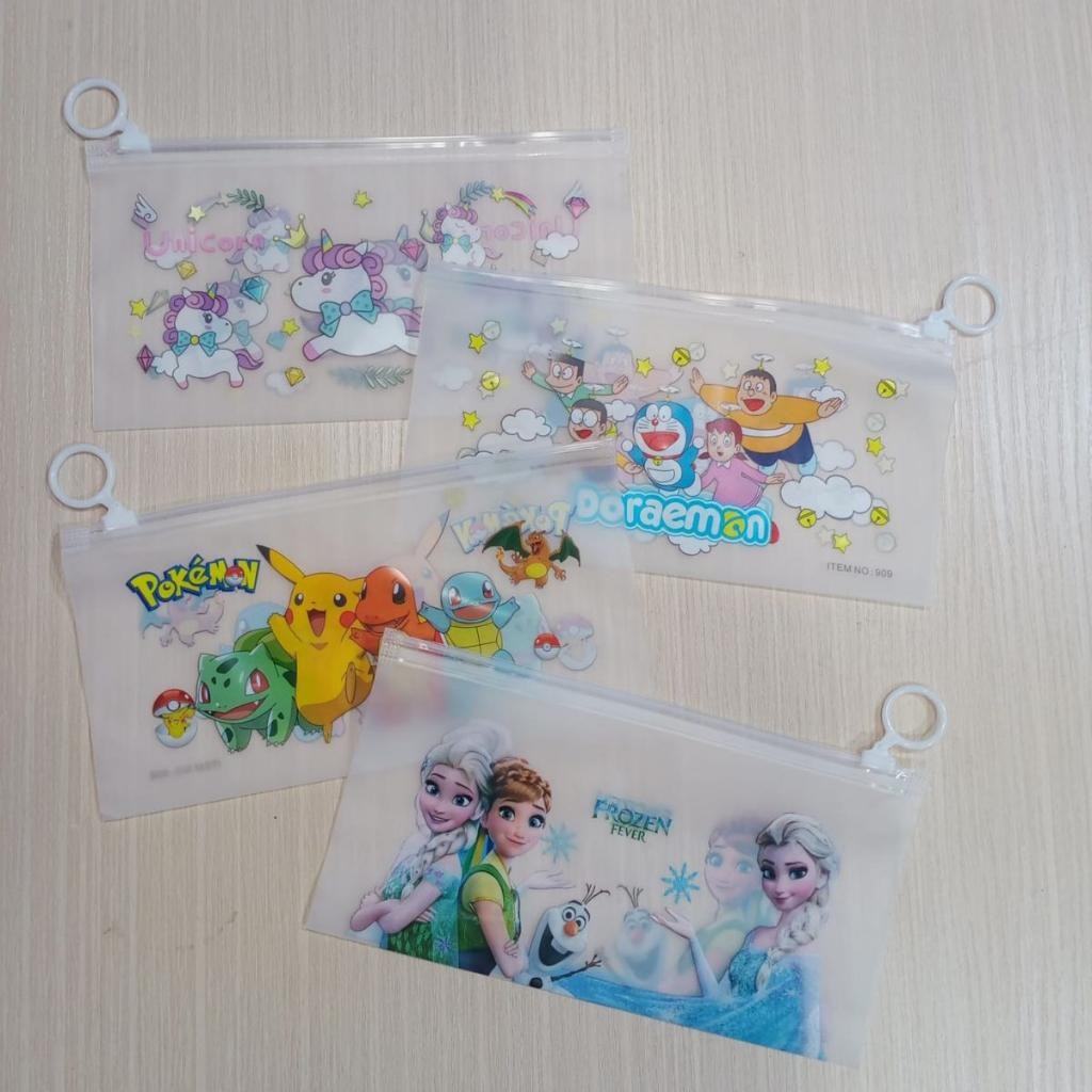 

Wm Tempat Pensil Pulpen Transparan Ziplock Karakter Serbaguna Pouch Zip Lock Penyimpanan Kosmetik